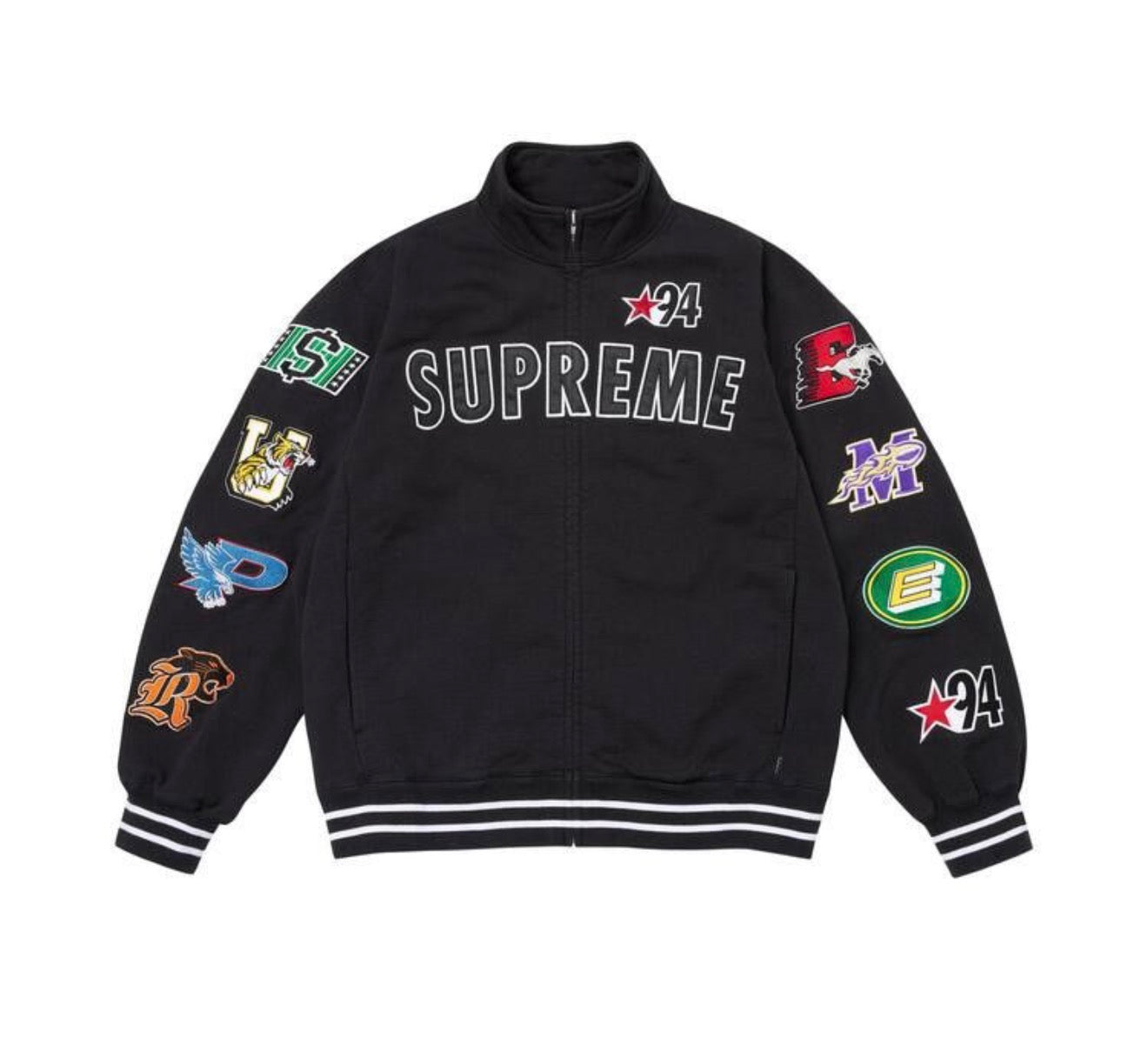 Supreme Mascots Zip Up Sweatshirt Black