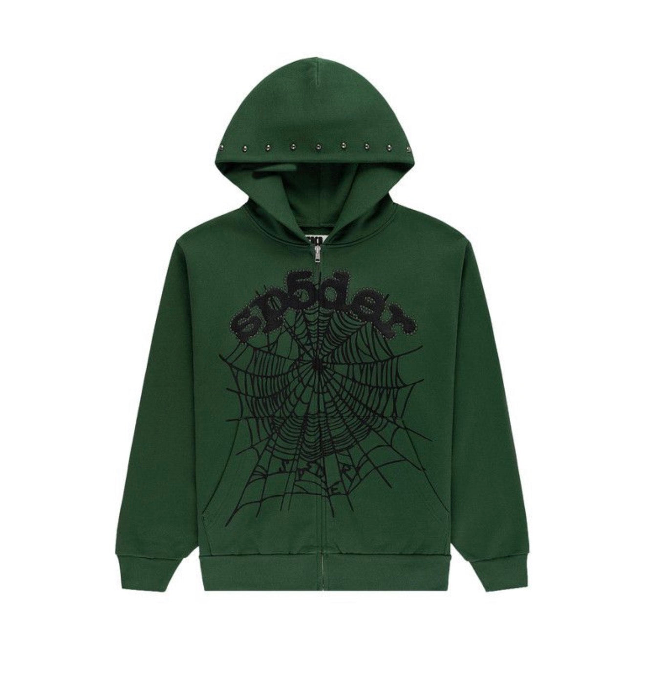 SP5DER Green Studded OG Web Hoodie