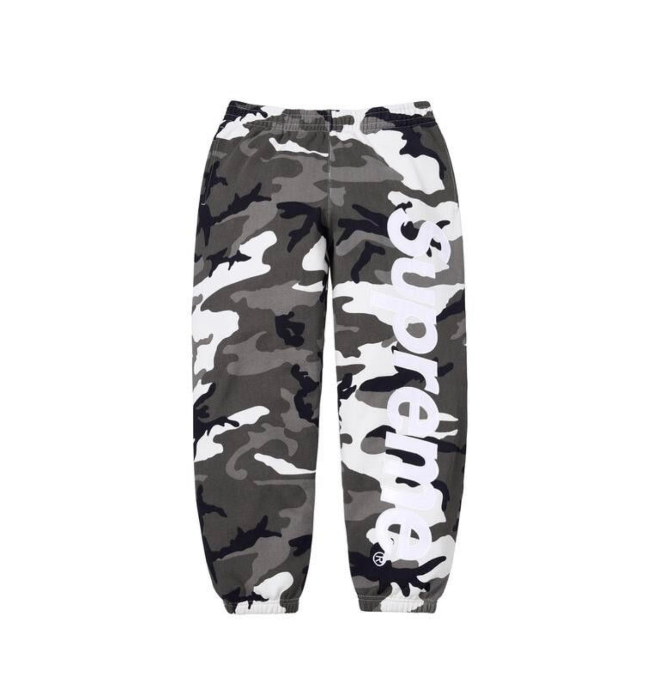 Supreme Satin Applique Sweatpants Snow Camo