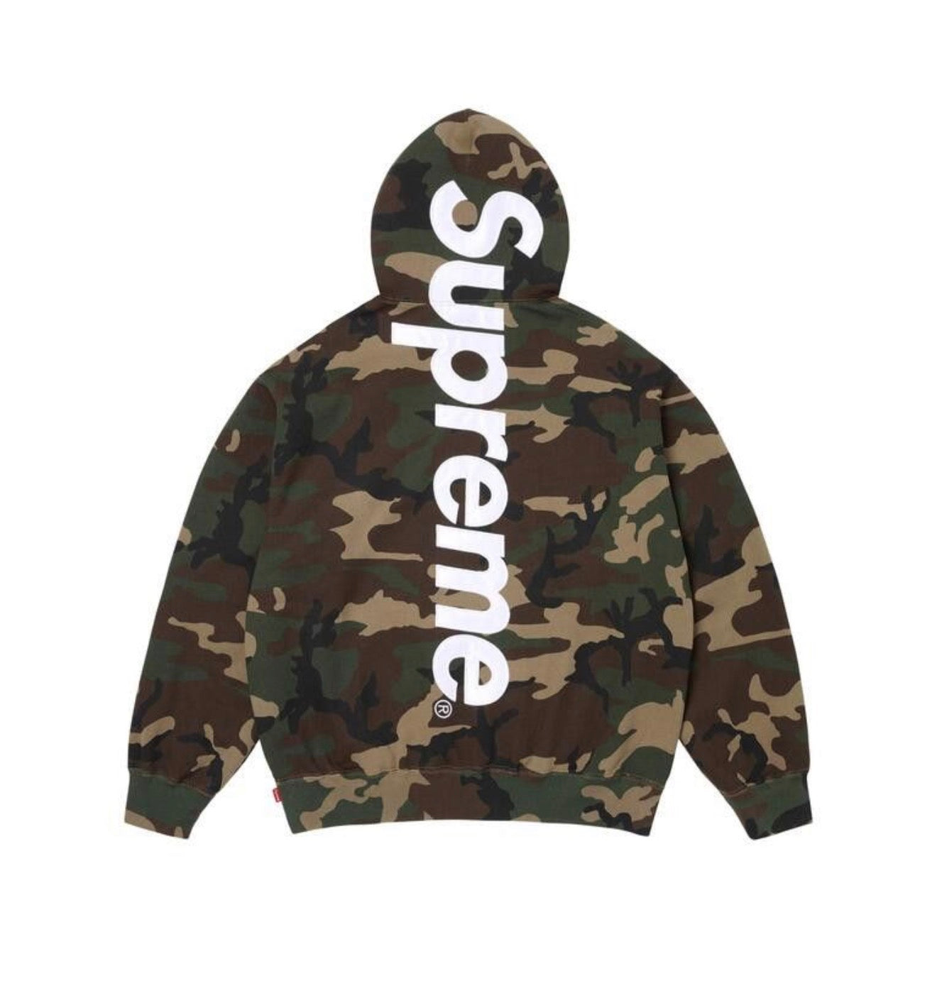 Supreme Satin Applique Hooded Sweatshirt Woodland Camo