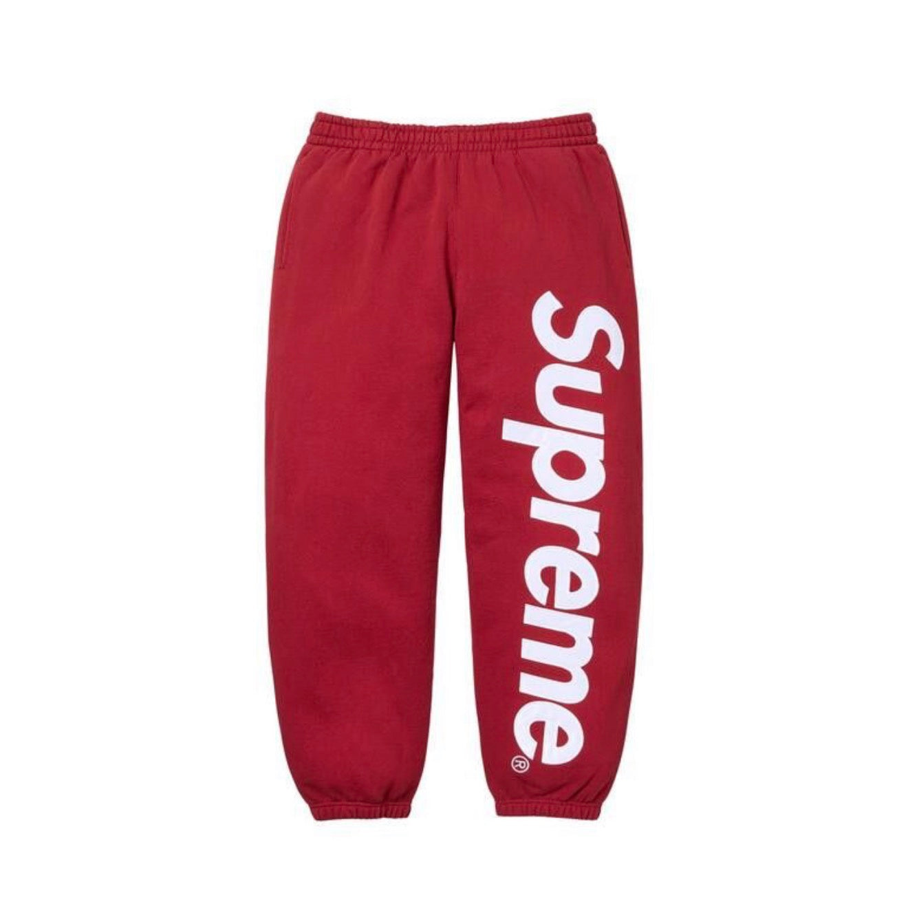 Supreme Satin Applique Hooded Sweatpants Red