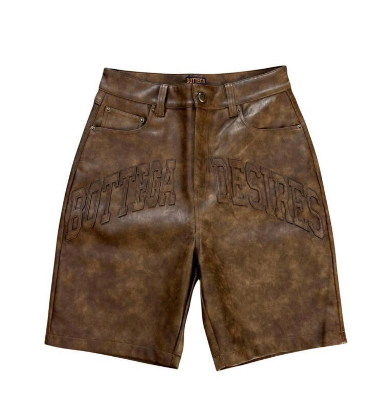 Bottega Desires Leather Shorts(Brown)