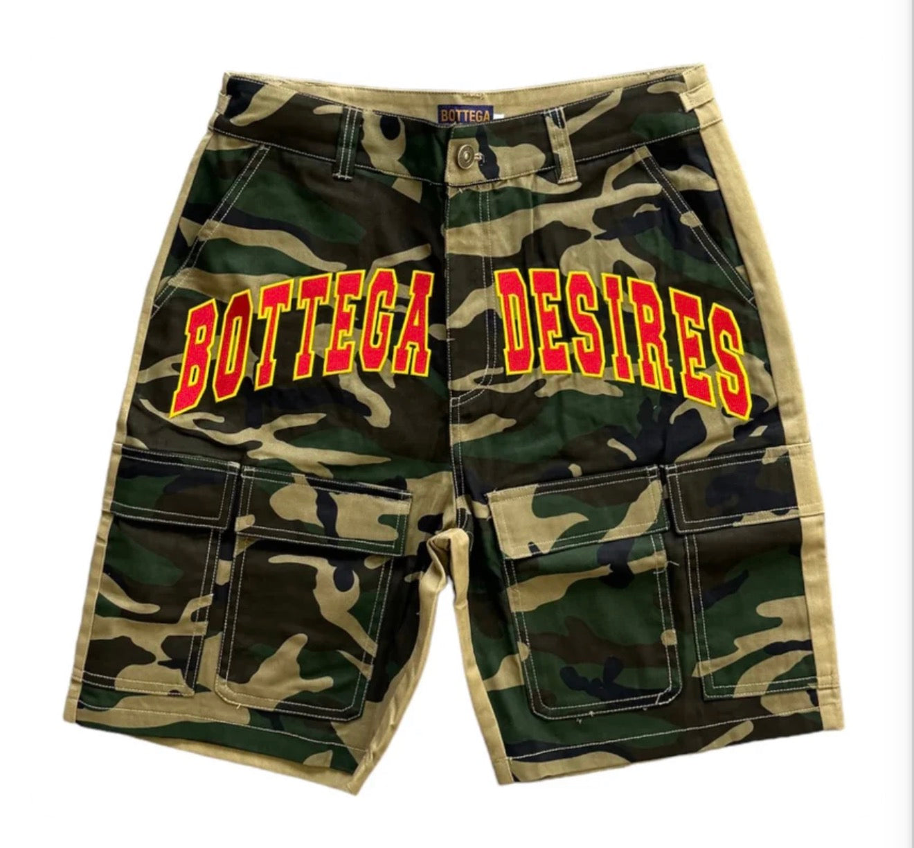 Bottega Desire Camo Cargo Shorts