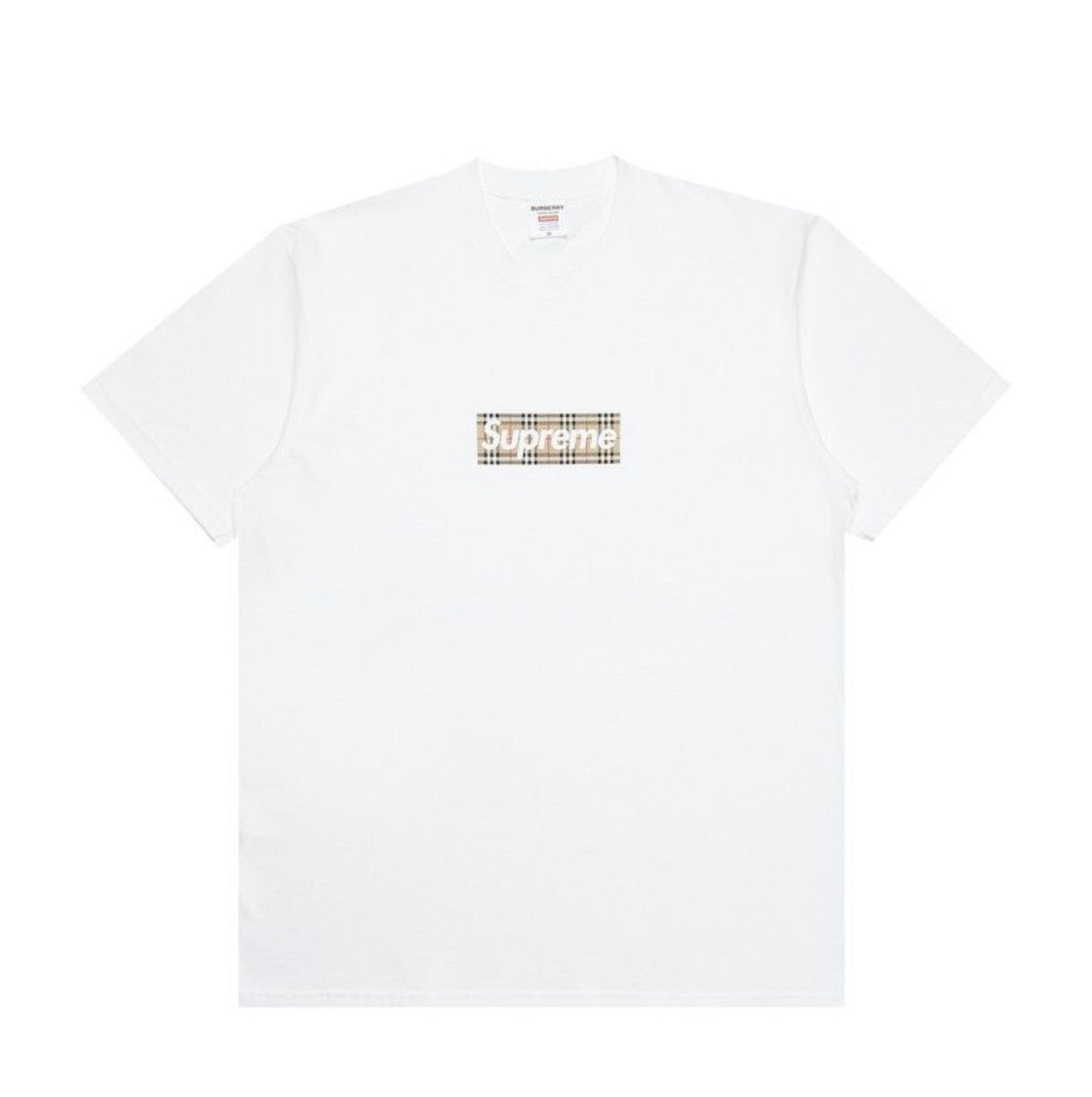 Supreme Burberry Box Logo Tee White