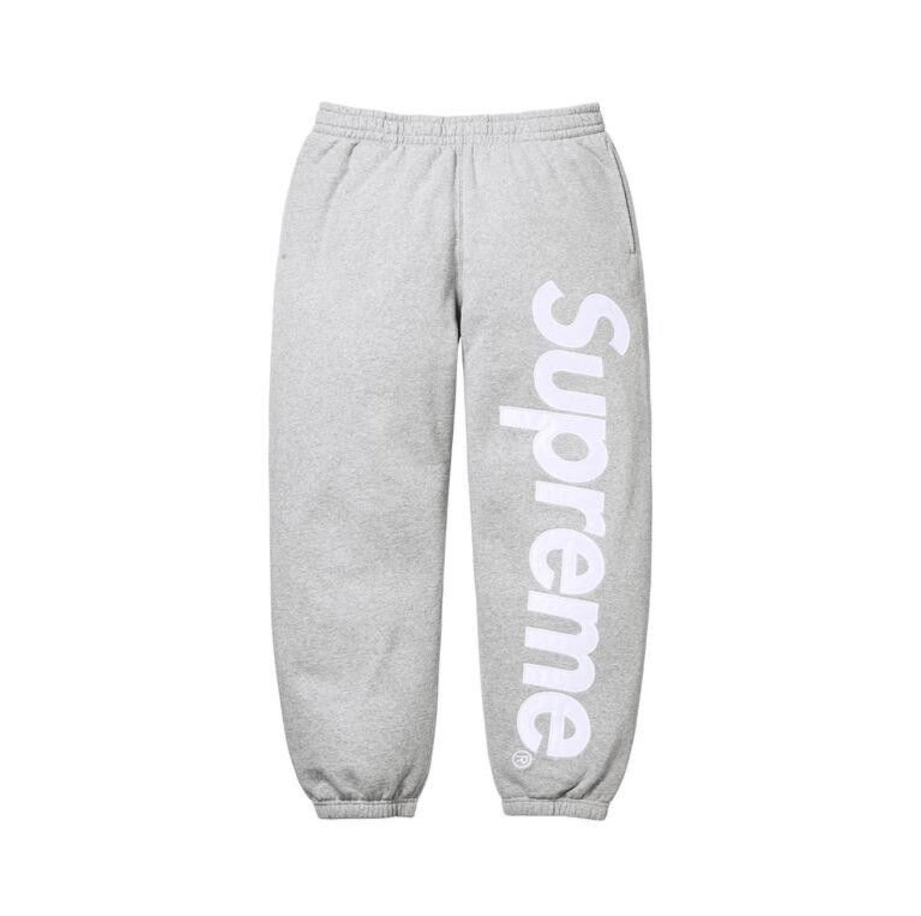 Supreme Satin Applique Hooded Sweatpants Grey