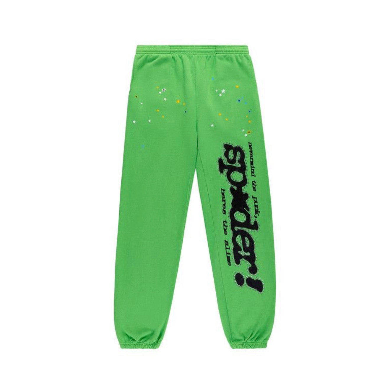 SP5DER Punk V2 Rhinestone Sweatpants Bright Green