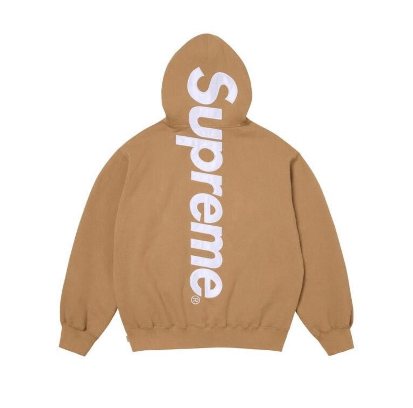 Supreme Satin Applique Hooded Sweatshirt Tan