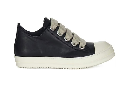 Rick Owens Low Jumbolace Black Leather