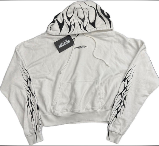 Hellstar Tribal Flame White Hoodie