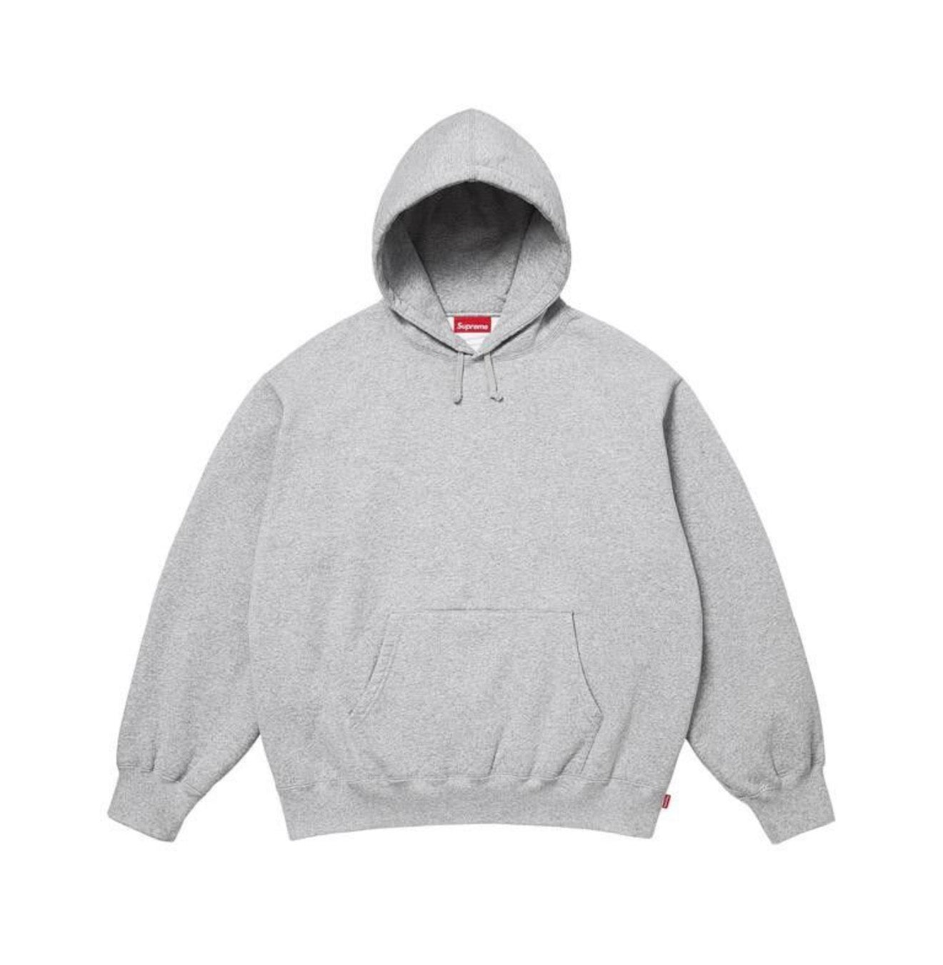 Supreme Satin Applique Hooded Sweatshirt Heather Grey Sweatshirt