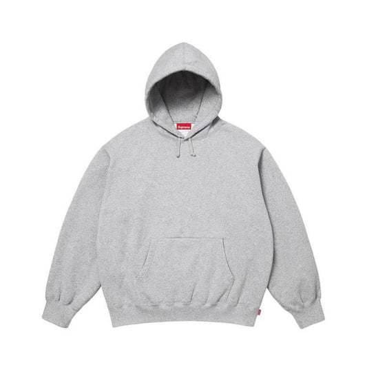 Supreme Satin Applique Hooded Sweatshirt Heather Grey Sweatshirt
