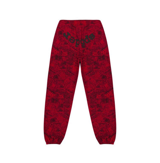 SP5DER Tree Camo Sweatpants Red