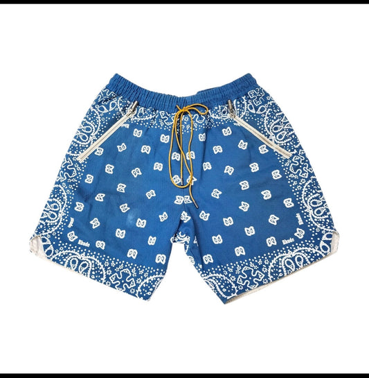 Rhude Bandana Blue Shorts -Large
