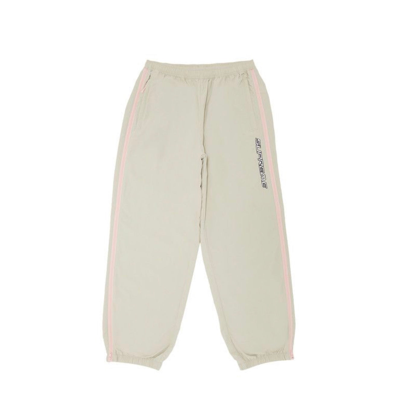 Supreme Contrast Zip Warm Up Pant Tan