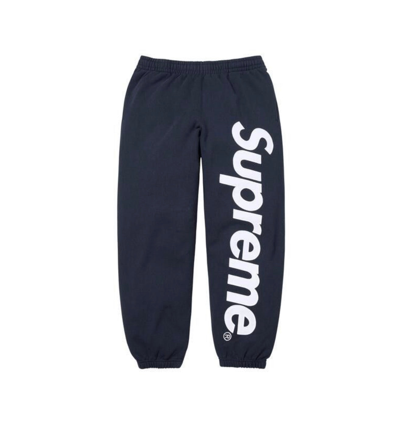Supreme Satin Applique Sweatpants Sweatshirt Washed Navy