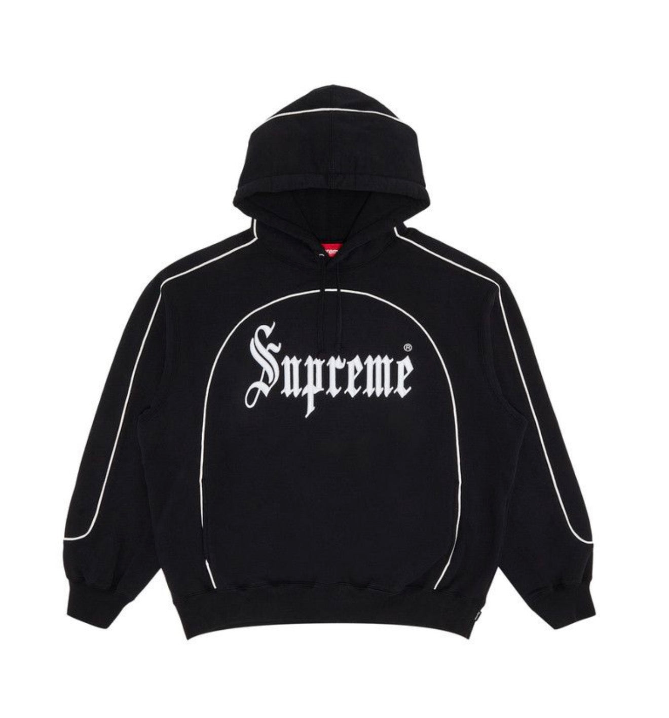 Supreme Curve Piping Black Hoodie