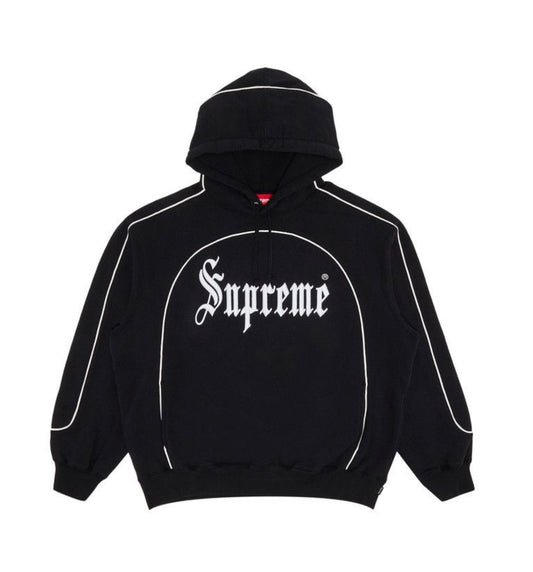 Supreme Curve Piping Black Hoodie