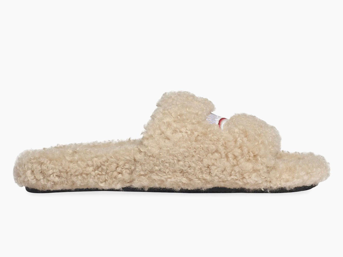 Balenciaga Beige Furry Slides