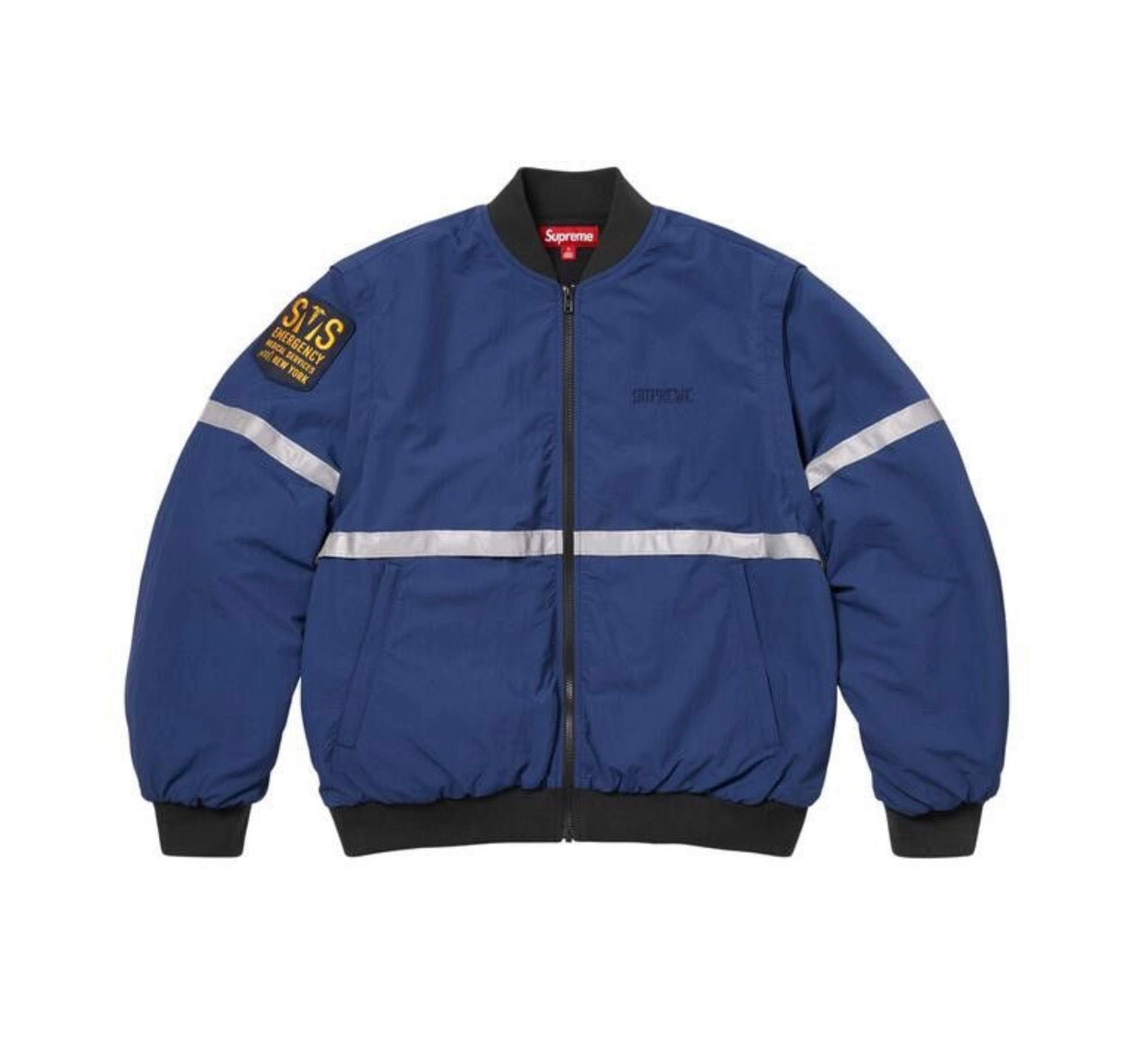 Supreme Zip Off Sleeve Reflective Stripe Jacket Navy