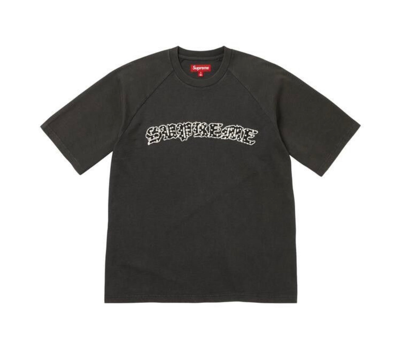 Supreme Rhinestone Raglan Short Sleve Top Black