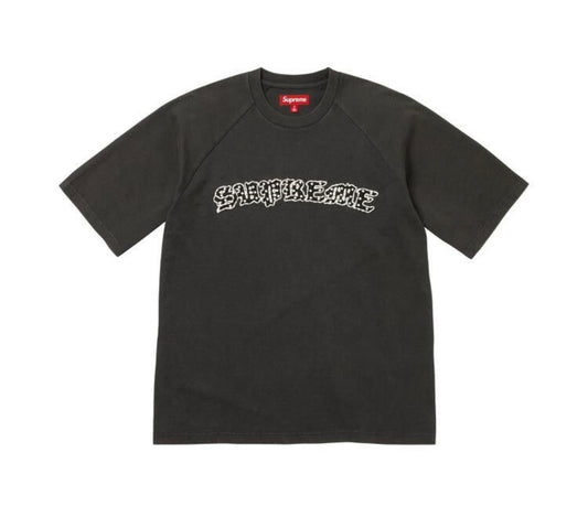 Supreme Rhinestone Raglan Short Sleve Top Black