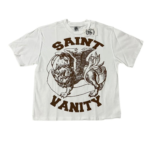 Saint Vanity Griffint Tee White/Brown