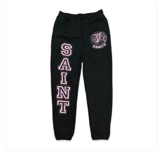 Saint Vanity Black And Pink Sweats