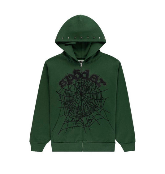 SP5DER Green Studded OG Web Hoodie