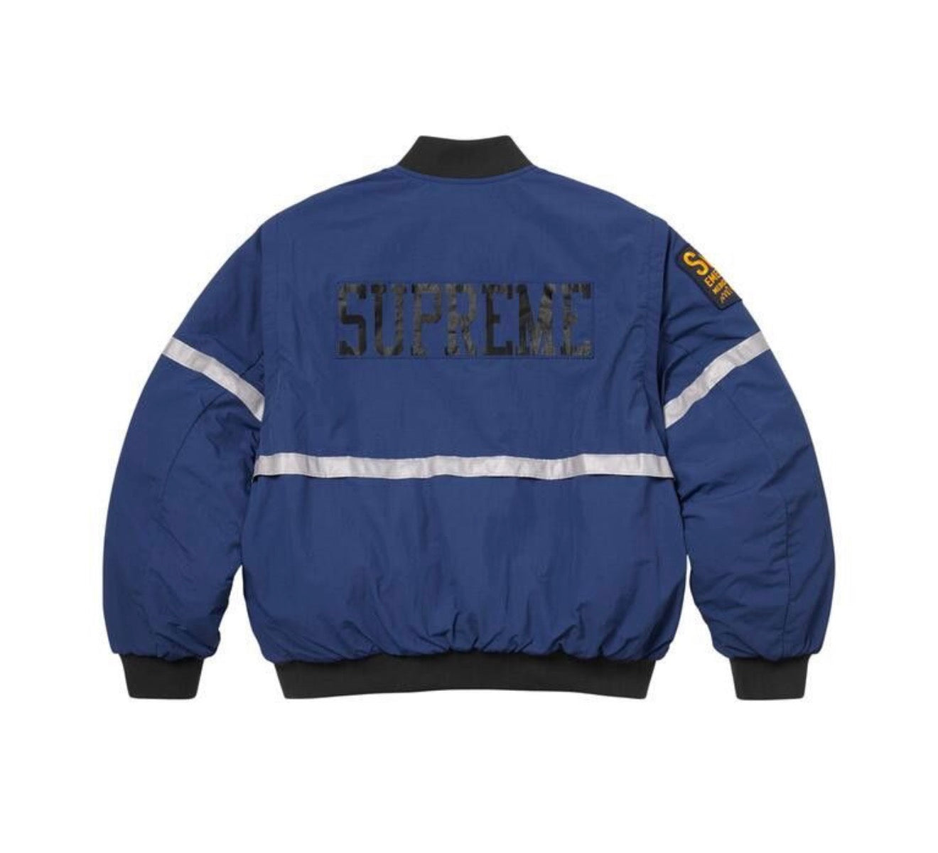 Supreme Zip Off Sleeve Reflective Stripe Jacket Navy