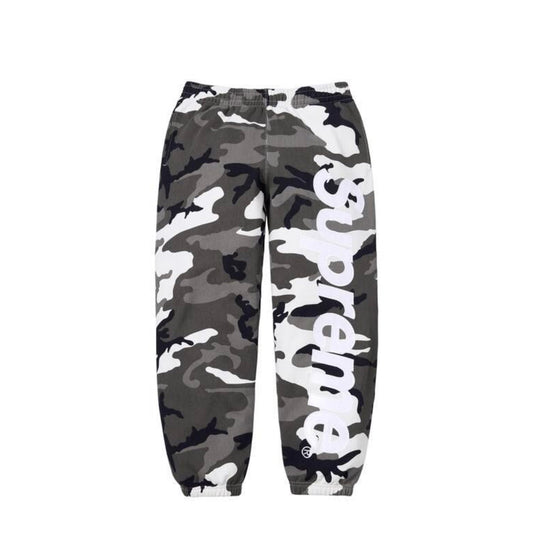 Supreme Satin Applique Sweatpants Snow Camo