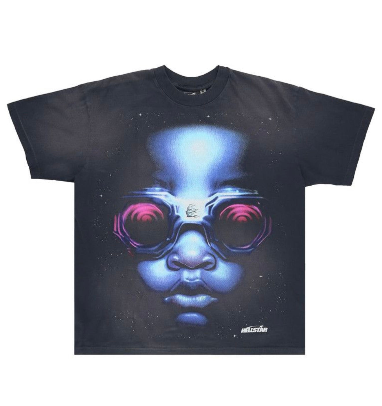 Hellstar Google T Shirt Black/Blue
