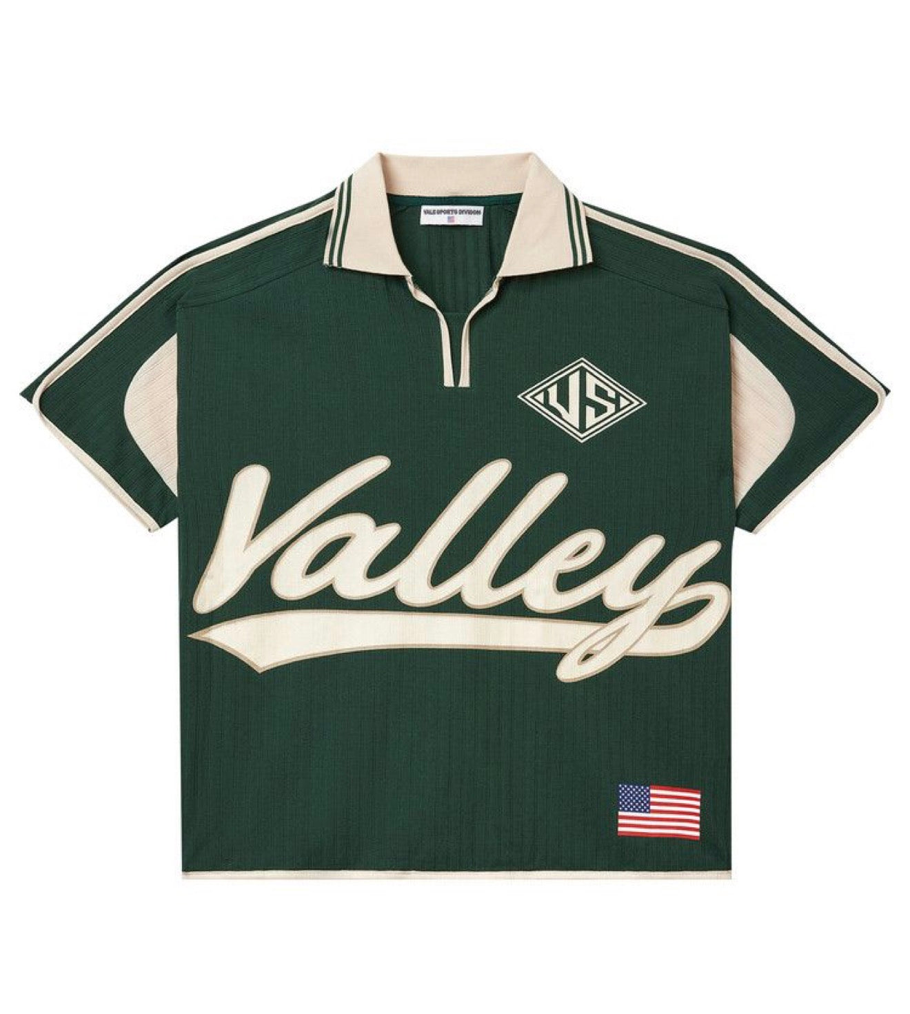 Vale British Polo Green/Cream -XL
