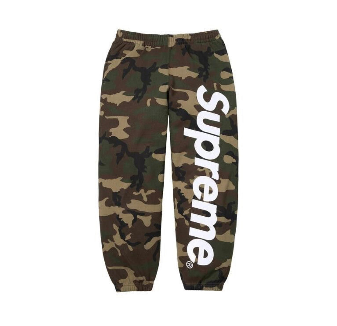 Supreme Satin Applique Sweatpant Woodland Camo