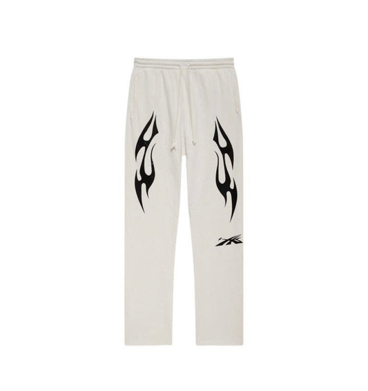 Hellstar Tribal Flame Sweatpants White