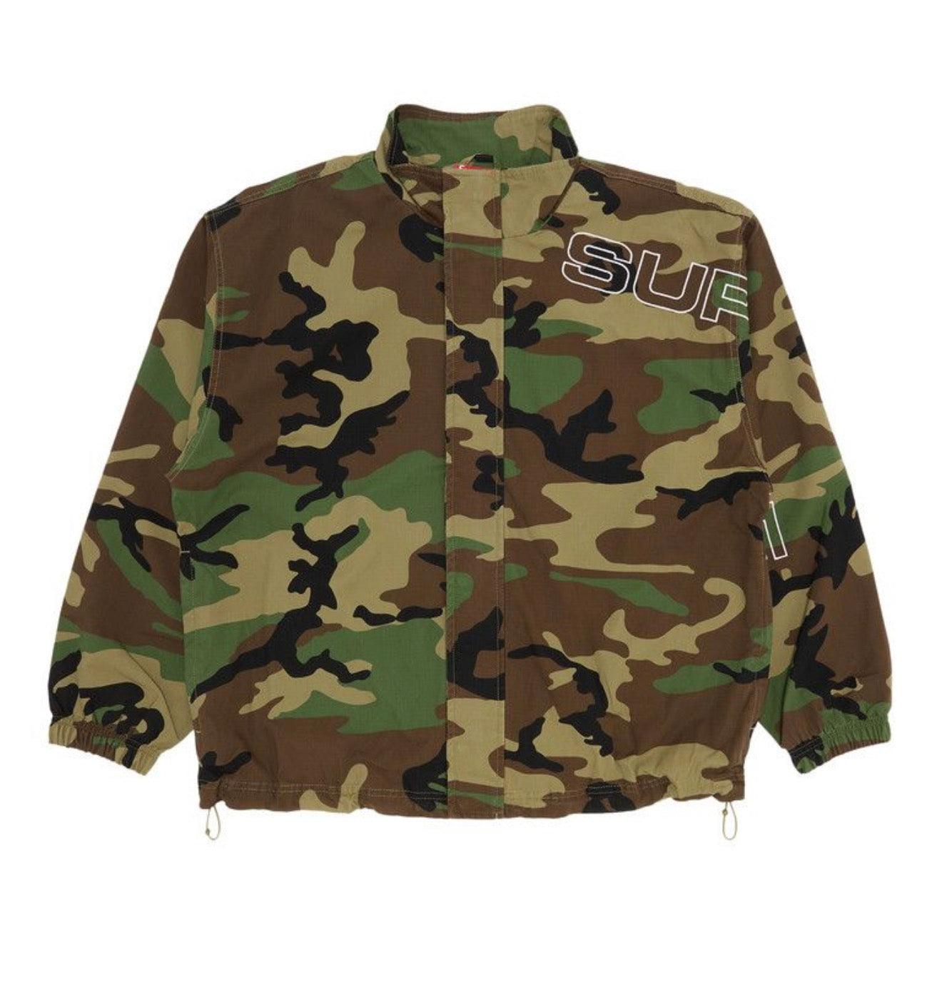 Supreme Spellout Embroidered Camo Track Jacket