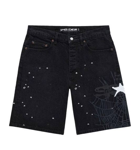 Sp5der Heavy Web Jean Short Black