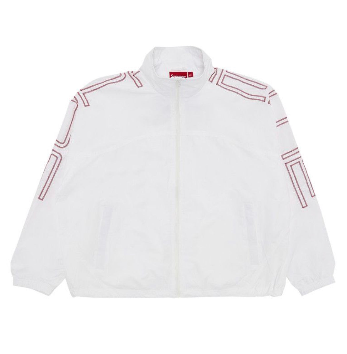 Supreme Spellout Embroided Track Jacket White