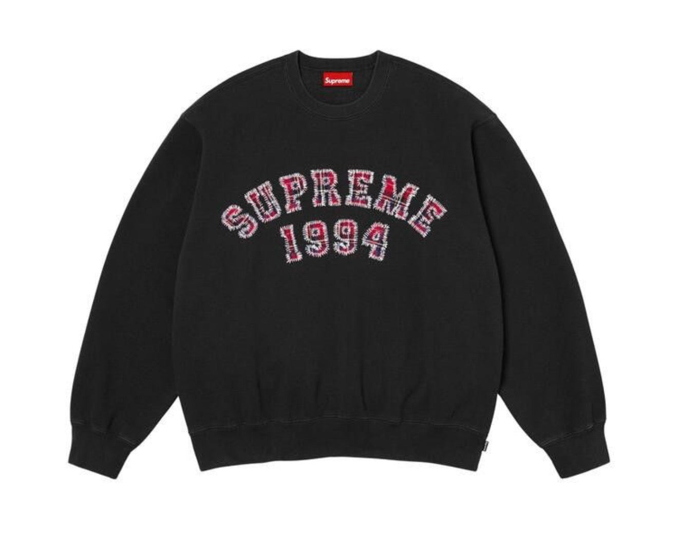 Supreme Plaid Arc Crewneck Black