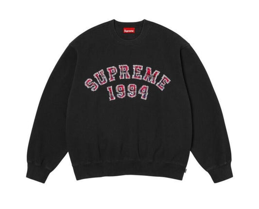 Supreme Plaid Arc Crewneck Black
