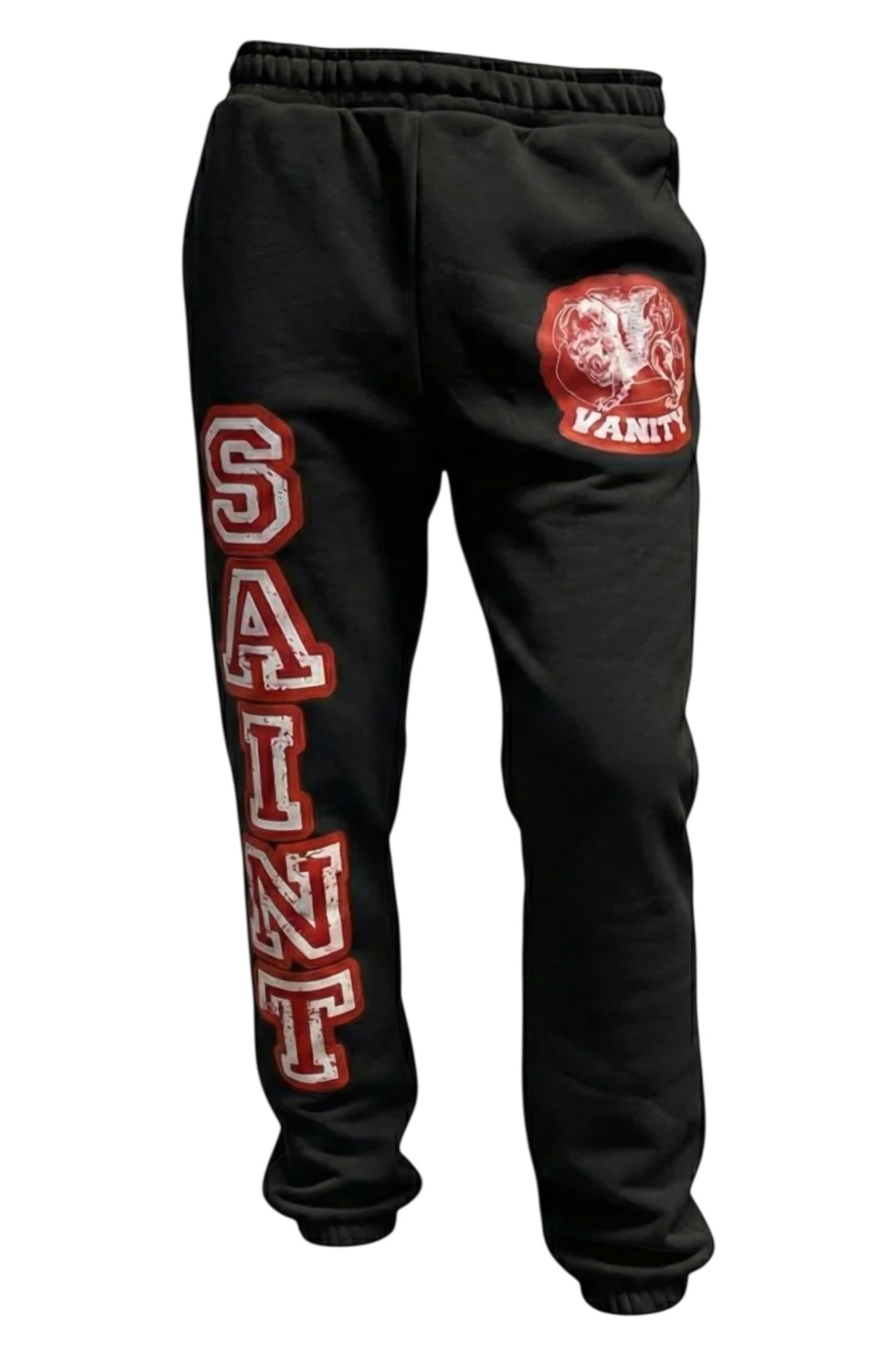 Saint Vanity Black And Red Sweats