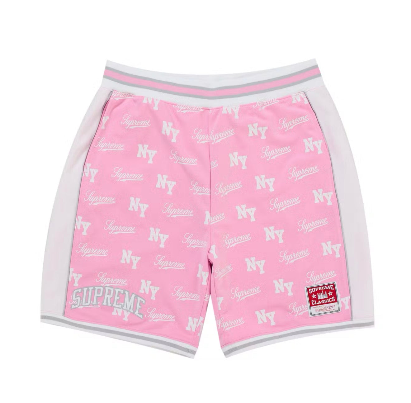 Supreme Mitchell & Ness Monogram Shorts Pink