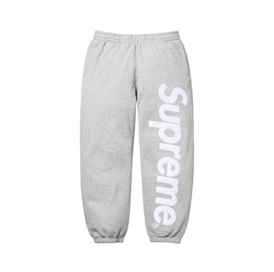 Supreme Satin Applique Hooded Sweatpants Grey