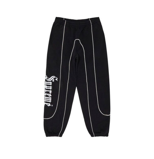 Supreme Curve Piping Black Sweatpants