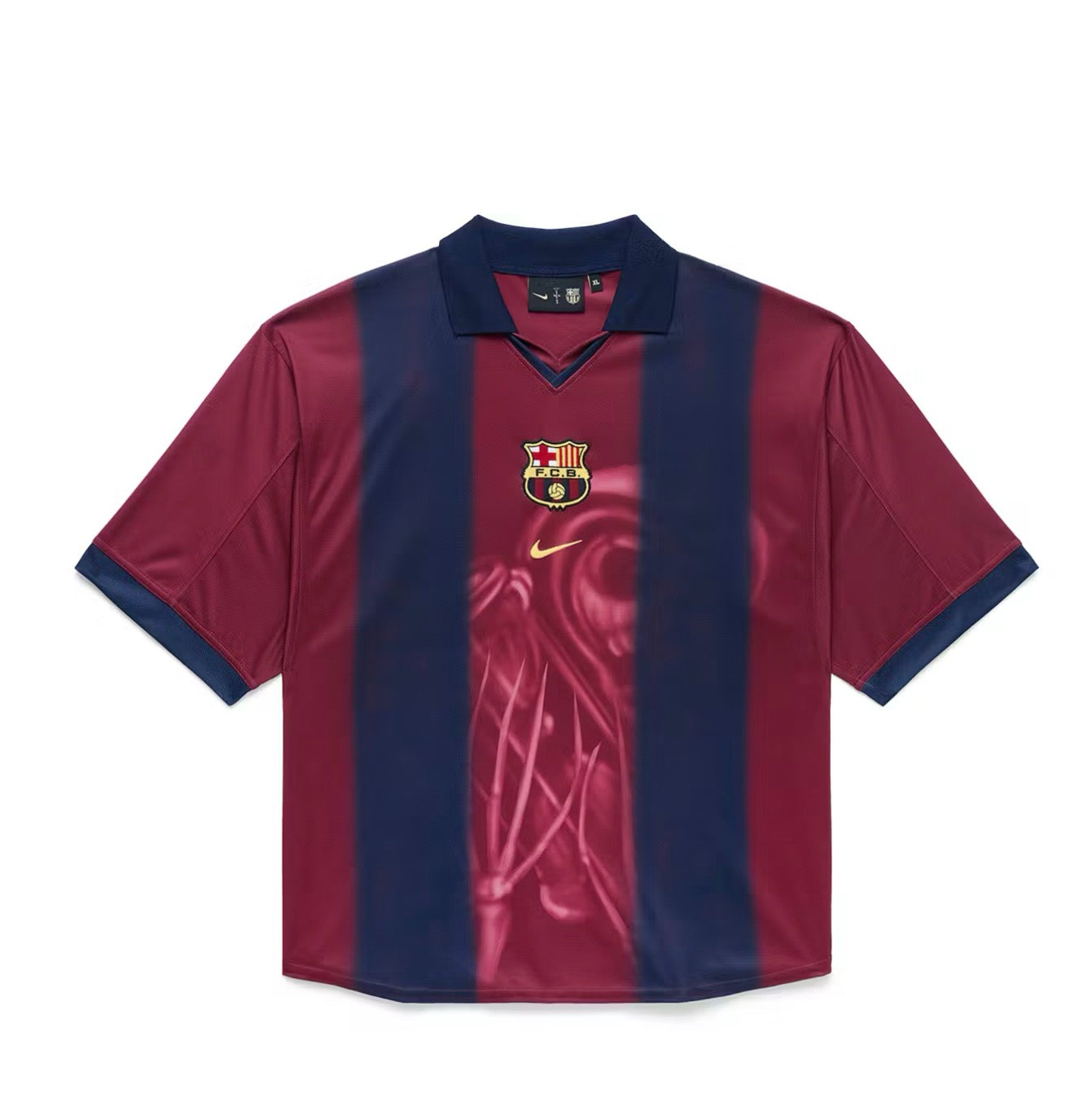 Travis Scott X Nike X Fc Barcelona Retro 2000/01 Home Skeleton Jersery -M