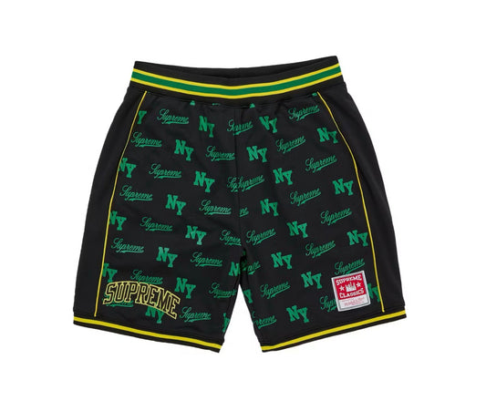 Supreme Mitchell & Ness Monogram Black Shorts