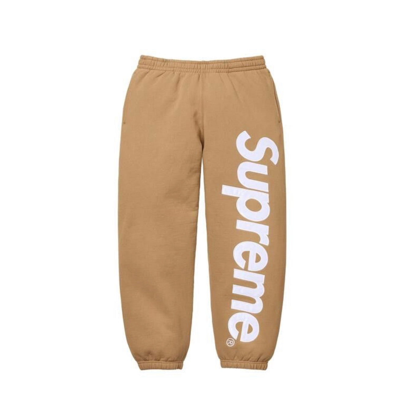 Supreme Satin Applique Hooded Sweatpants Tan