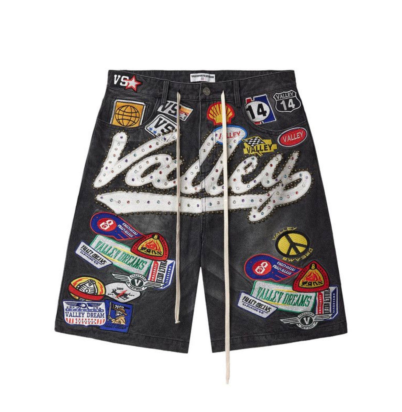 Vale 1980s Jorts Black