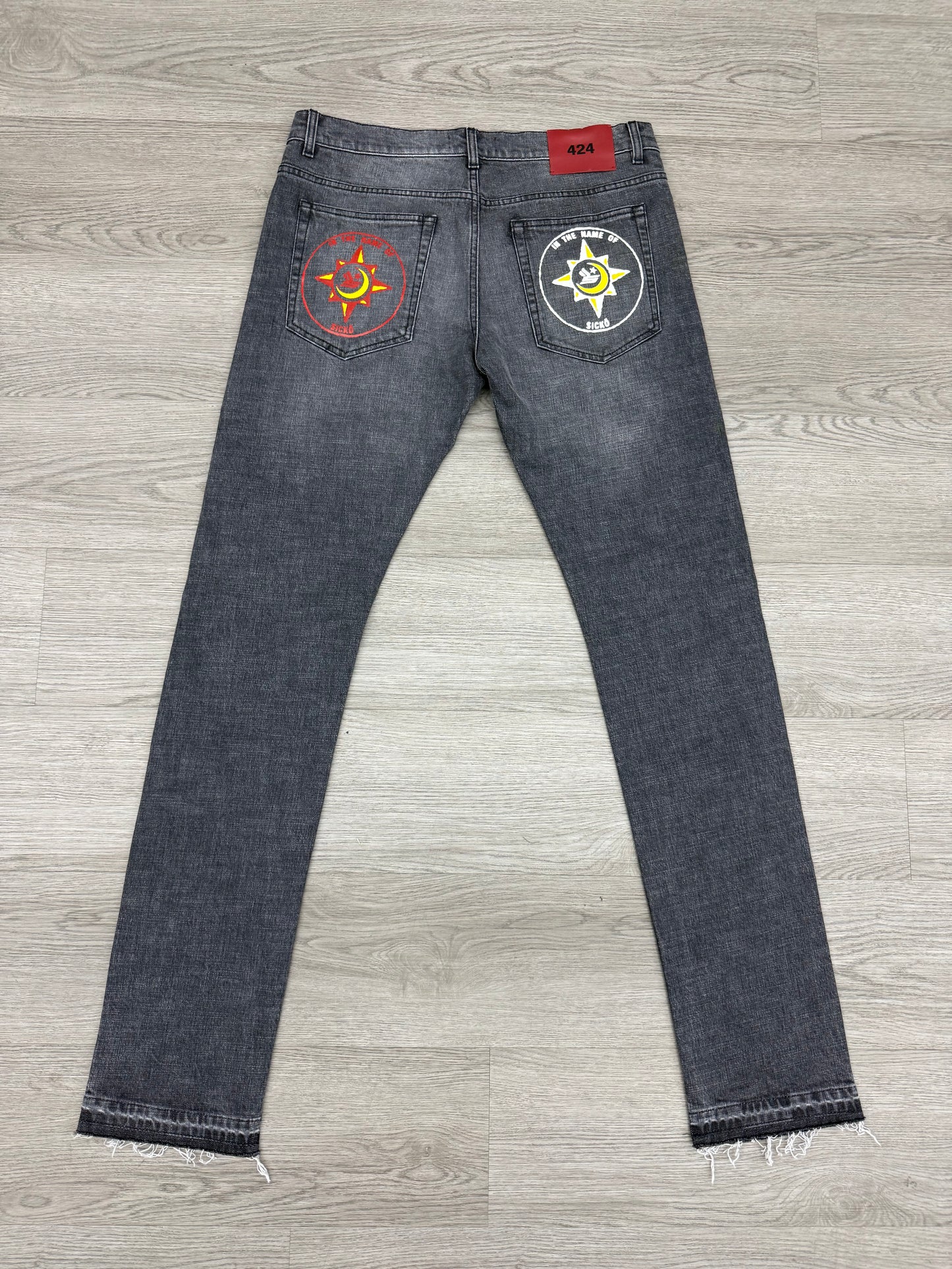 Sicko/424 Grey/Yellow Jeans